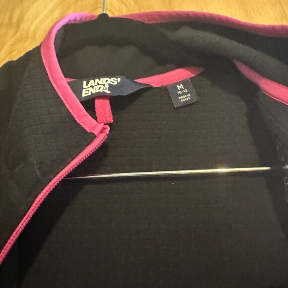 Lands' End Grid Fleece Jacket, Women, Size Small - Picture 3 of 3